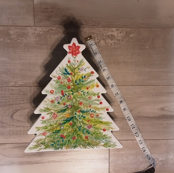 Pioneer Woman CHRISTMAS TREE Treats Cookies Fudge PLASTIC Holder Holiday plate - Picture 5 of 6